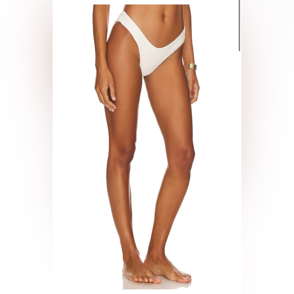 Ostra Brasil High Cut Bikini Bottom in Off White
